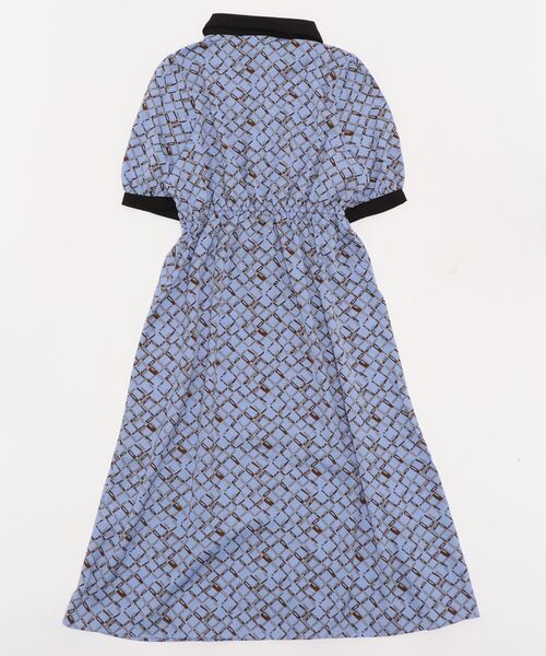 ＪＵＧＬＡＮＳ（ユグランス）の「☆ モノグラム柄5分袖ガウンワンピース　35890（ワンピース・レディース・ホワイト/ライトブルー/ネイビー・FREE）」の4枚目の写真