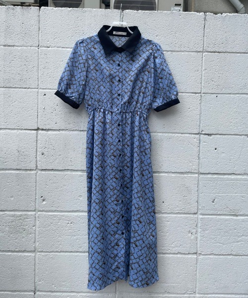 ＪＵＧＬＡＮＳ（ユグランス）の「☆ モノグラム柄5分袖ガウンワンピース　35890（ワンピース・レディース・ホワイト/ライトブルー/ネイビー・FREE）」の3枚目の写真