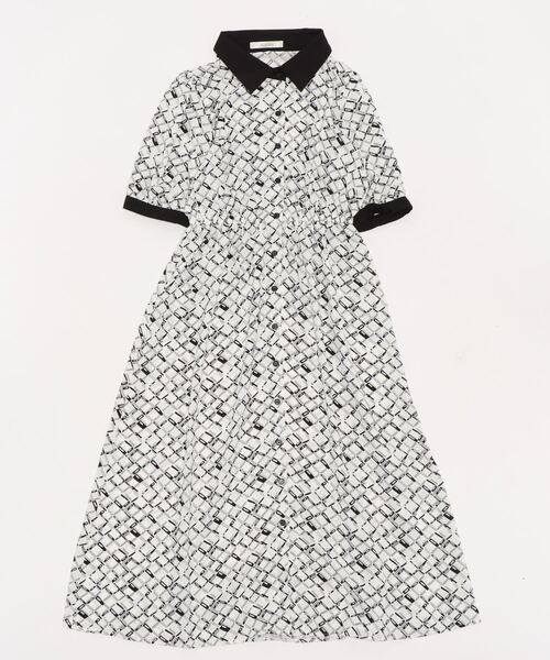 ＪＵＧＬＡＮＳ（ユグランス）の「☆ モノグラム柄5分袖ガウンワンピース　35890（ワンピース・レディース・ホワイト/ライトブルー/ネイビー・FREE）」の10枚目の写真