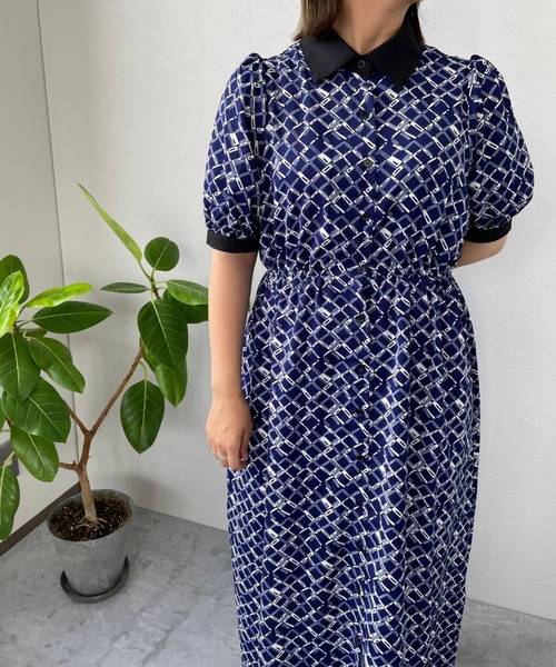 ＪＵＧＬＡＮＳ（ユグランス）の「☆ モノグラム柄5分袖ガウンワンピース　35890（ワンピース・レディース・ホワイト/ライトブルー/ネイビー・FREE）」の11枚目の写真