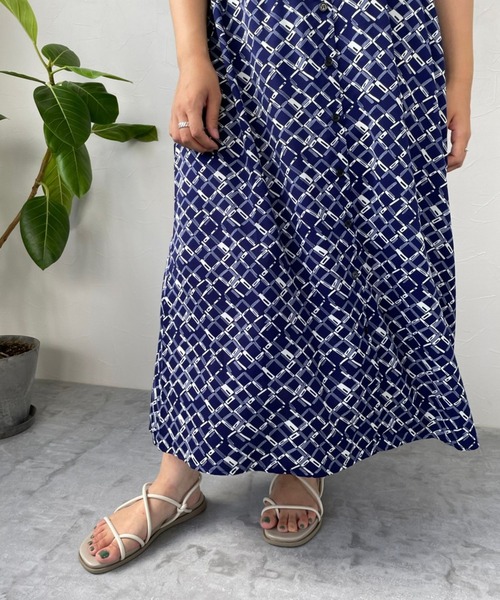 ＪＵＧＬＡＮＳ（ユグランス）の「☆ モノグラム柄5分袖ガウンワンピース　35890（ワンピース・レディース・ホワイト/ライトブルー/ネイビー・FREE）」の15枚目の写真