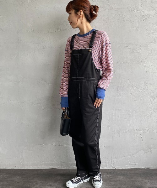 Healthknit（ヘルスニット）の「[HEALTHKNIT/ヘルスニット] 別注 ワッフルボーダー クルーネックTシャツ（Tシャツ/カットソー・レディース・ブルー/ブラウン/レッド系/ブラック/ネイビー/ライトブラウン/グリーン/レッド・F）」の16枚目の写真