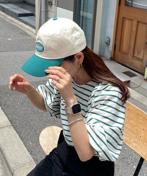 LE MORE(リモア)の「バイカラーツイルキャップ(キャップ・レディース・グリーン/チャコール・FREE)」の5枚目の写真