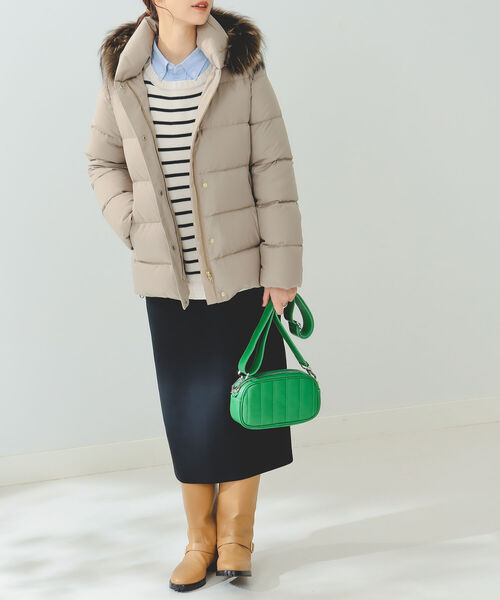 B:MING by BEAMS(ビーミングバイビームス)の「B:MING by BEAMS / 河田フェザー ショート ダウン 22AW(ダウンジャケット/コート・レディース・ブラック/ベージュ/ネイビー・SMALL/MEDIUM/LARGE)」の22枚目の写真