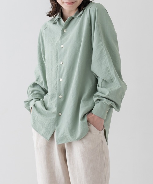 Bristol ラグランスリーブシャツ BRICK＆SONS シャツ リラックスラグランスリーブシャツ「グリーン