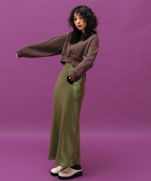 CITEN（シテン）の「＜CITEN＞起毛裏毛 クロップド スウェット（スウェット・レディース・ライトグレー/パープル/ダークグレー・FREE）」の8枚目の写真