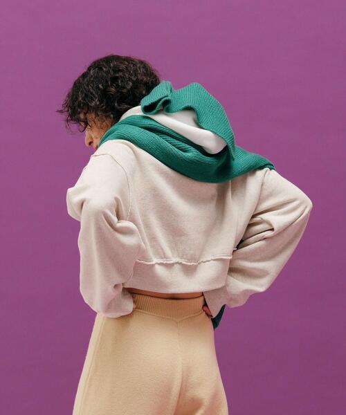 CITEN（シテン）の「＜CITEN＞起毛裏毛 クロップド スウェット（スウェット・レディース・ライトグレー/パープル/ダークグレー・FREE）」の13枚目の写真