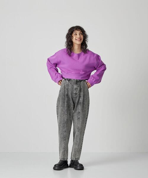 CITEN（シテン）の「＜CITEN＞起毛裏毛 クロップド スウェット（スウェット・レディース・ライトグレー/パープル/ダークグレー・FREE）」の20枚目の写真