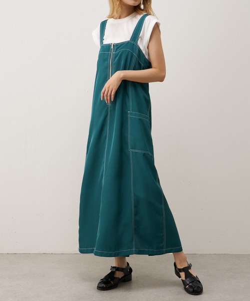 Lui's（ルイス）の「配色ステッチワークジャンスカ（ワンピース・レディース・ブラック/グリーン・FREE）」の18枚目の写真