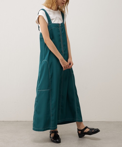 Lui's（ルイス）の「配色ステッチワークジャンスカ（ワンピース・レディース・ブラック/グリーン・FREE）」の16枚目の写真