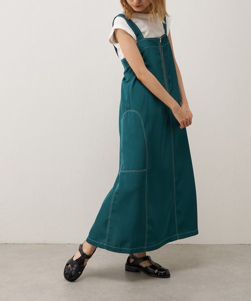 Lui's（ルイス）の「配色ステッチワークジャンスカ（ワンピース・レディース・ブラック/グリーン・FREE）」の20枚目の写真