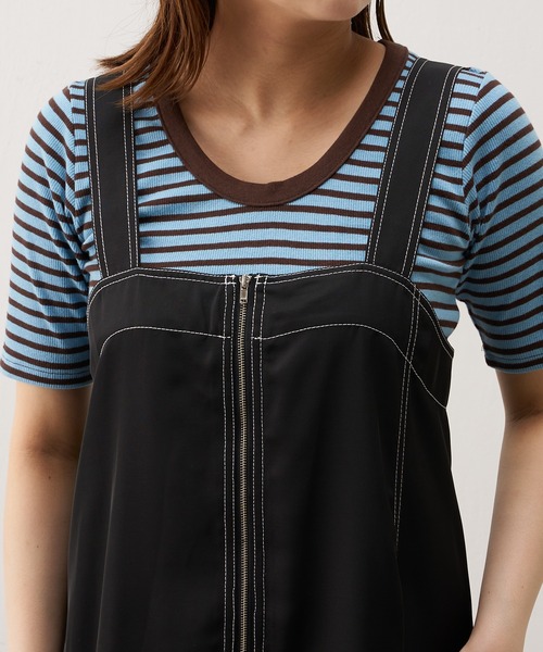 Lui's（ルイス）の「配色ステッチワークジャンスカ（ワンピース・レディース・ブラック/グリーン・FREE）」の17枚目の写真