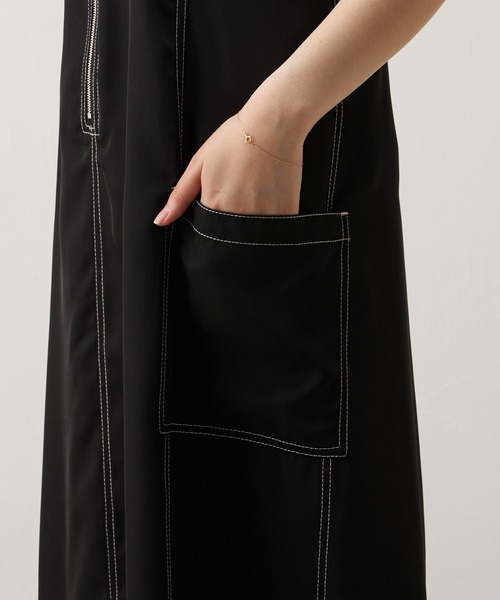 Lui's（ルイス）の「配色ステッチワークジャンスカ（ワンピース・レディース・ブラック/グリーン・FREE）」の13枚目の写真