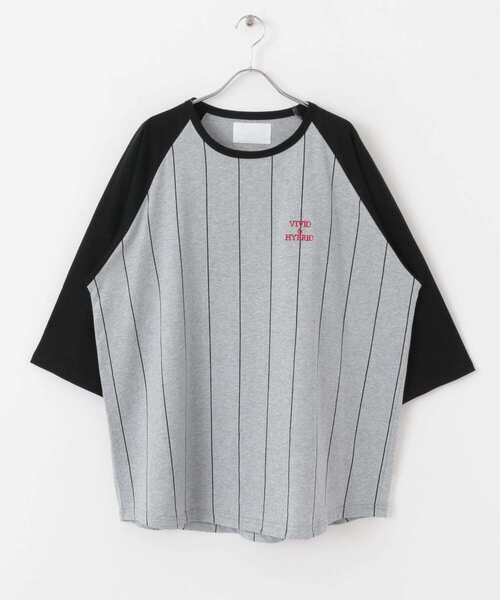 URBAN RESEARCH(アーバンリサーチ)の「URBAN RESEARCH iD ストライプラグランLOGO Tシャツ(Tシャツ/カットソー・メンズ・ホワイト系その他/グレー系その他・LARGE/MEDIUM)」の13枚目の写真