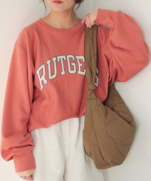 Crisp(クリスプ)の「”RUTGERS”オーバースウェット(スウェット・レディース・オレンジ/グリーン/アイボリー・FREE)」の1枚目の写真