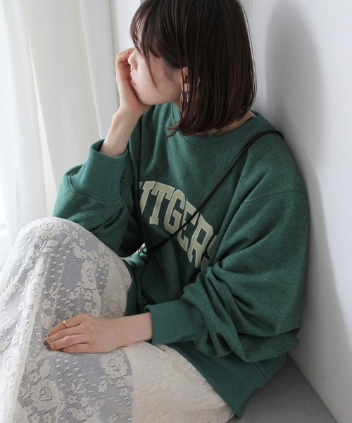 Crisp(クリスプ)の「”RUTGERS”オーバースウェット(スウェット・レディース・オレンジ/グリーン/アイボリー・FREE)」の3枚目の写真