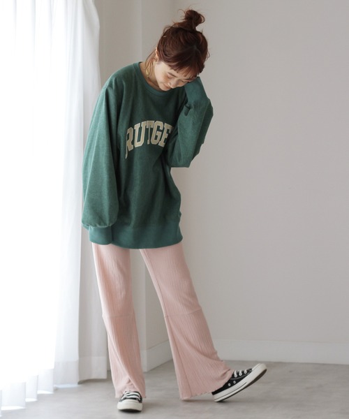 Crisp(クリスプ)の「”RUTGERS”オーバースウェット(スウェット・レディース・オレンジ/グリーン/アイボリー・FREE)」の5枚目の写真