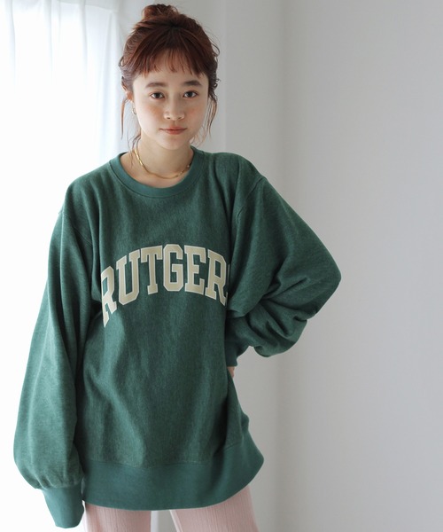 Crisp(クリスプ)の「”RUTGERS”オーバースウェット(スウェット・レディース・オレンジ/グリーン/アイボリー・FREE)」の9枚目の写真