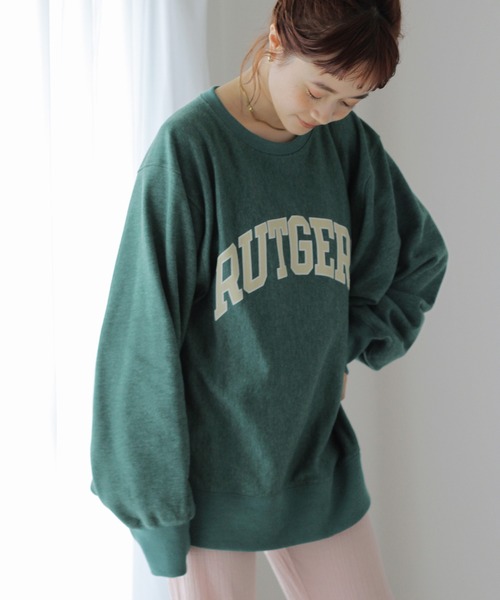 Crisp(クリスプ)の「”RUTGERS”オーバースウェット(スウェット・レディース・オレンジ/グリーン/アイボリー・FREE)」の10枚目の写真