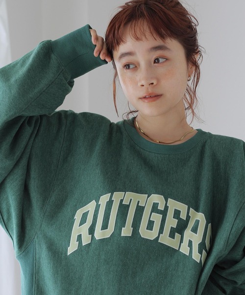 Crisp(クリスプ)の「”RUTGERS”オーバースウェット(スウェット・レディース・オレンジ/グリーン/アイボリー・FREE)」の13枚目の写真