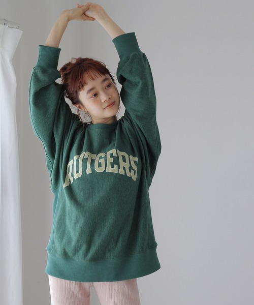 Crisp(クリスプ)の「”RUTGERS”オーバースウェット(スウェット・レディース・オレンジ/グリーン/アイボリー・FREE)」の14枚目の写真