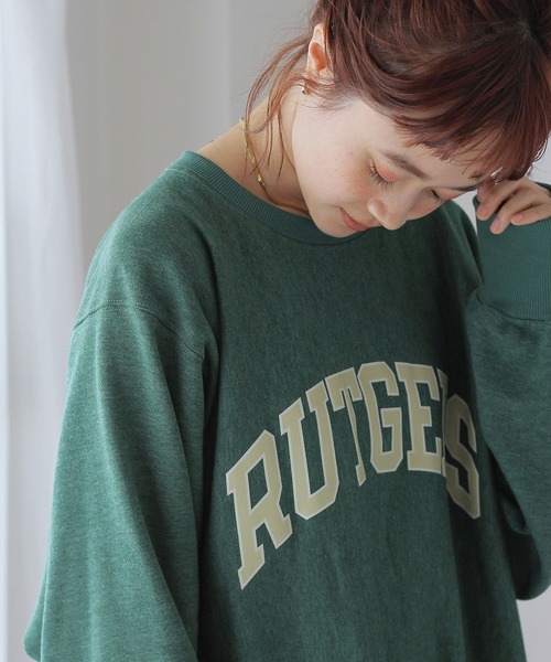 Crisp(クリスプ)の「”RUTGERS”オーバースウェット(スウェット・レディース・オレンジ/グリーン/アイボリー・FREE)」の15枚目の写真