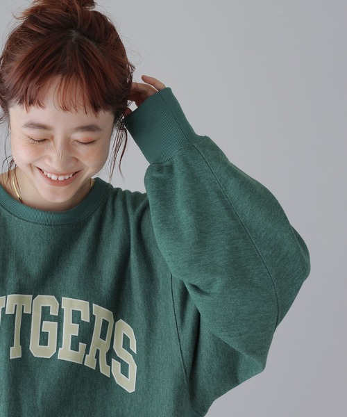 Crisp(クリスプ)の「”RUTGERS”オーバースウェット(スウェット・レディース・オレンジ/グリーン/アイボリー・FREE)」の16枚目の写真
