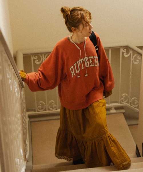 Crisp(クリスプ)の「”RUTGERS”オーバースウェット(スウェット・レディース・オレンジ/グリーン/アイボリー・FREE)」の18枚目の写真