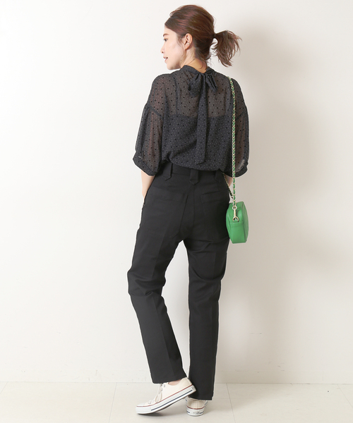 Spick &amp; Span - ドット　フロッキーバッグボウタイブラウス Spick & Span（スピックアンドスパン）の「シアードットバック