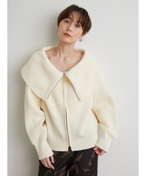 emmi（エミ）の「【emmi atelier】ジップ付ニットカーディガン