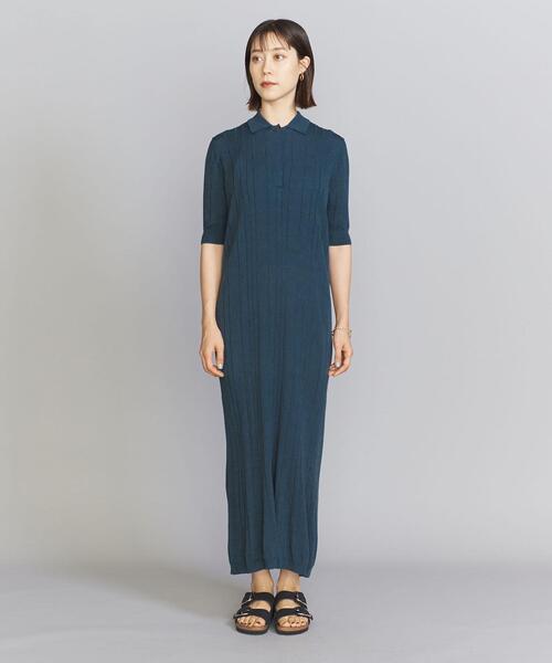 RIM.ARK（リムアーク）の「＜RIM ARK＞ランダムリブニット ワンピース -ウォッシャブル-（ワンピース・レディース・ブラック/コバルトブルー・36）」の3枚目の写真