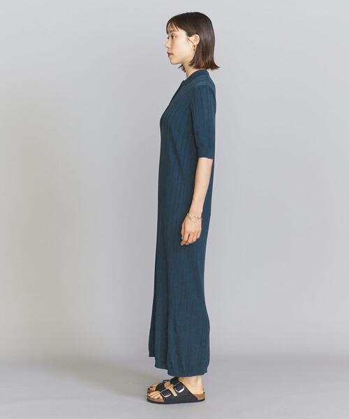 RIM.ARK（リムアーク）の「＜RIM ARK＞ランダムリブニット ワンピース -ウォッシャブル-（ワンピース・レディース・ブラック/コバルトブルー・36）」の4枚目の写真