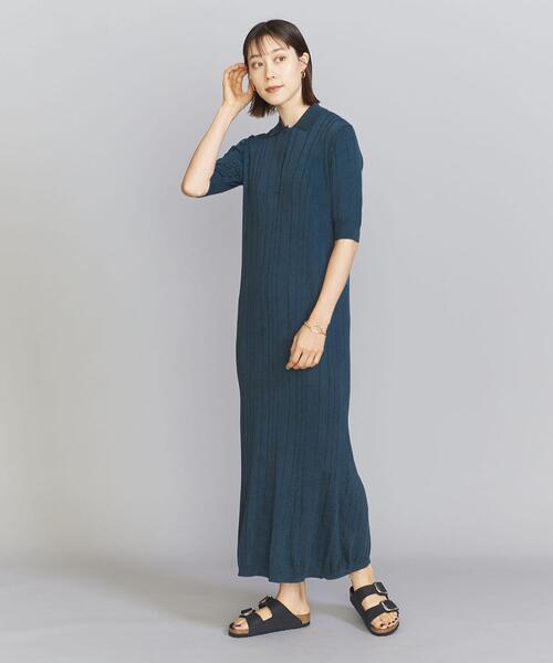 RIM.ARK（リムアーク）の「＜RIM ARK＞ランダムリブニット ワンピース -ウォッシャブル-（ワンピース・レディース・ブラック/コバルトブルー・36）」の6枚目の写真