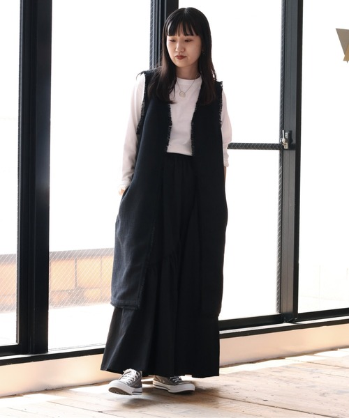 Share ロングベスト cepo（セポ）の「ツイードライク ロングベスト（ベスト）」 - WEAR