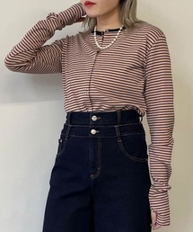 179/WG（イチナナキュウダブルジー）の「リングドットバイカラーカーディガン（カーディガン/ボレロ）」