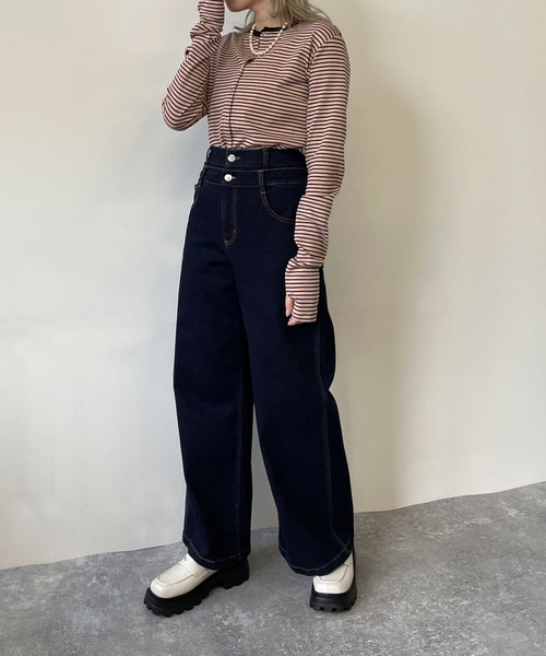 179/WG（イチナナキュウダブルジー）の「リングドットバイカラーカーディガン（カーディガン/ボレロ・レディース・ブラック/ベージュ/オフホワイト/ブルー/ボルドー・FREE）」の22枚目の写真