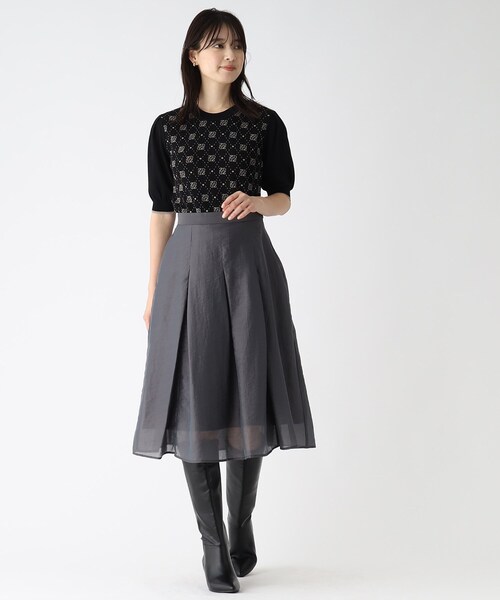 index(インデックス)の「◆ポインテッドトゥロングブーツ(ブーツ・レディース・ベージュ/ブラック・02/03)」の9枚目の写真