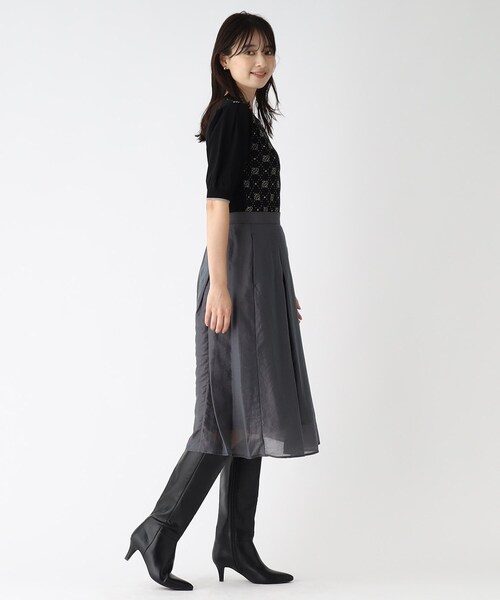 index(インデックス)の「◆ポインテッドトゥロングブーツ(ブーツ・レディース・ベージュ/ブラック・02/03)」の10枚目の写真