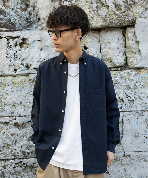 PUBLUX（パブリュクス）の「【PUBLUX/パブリュクス】リラックスワイドオックスBDシャツ（シャツ/ブラウス・メンズ・ブルー/ネイビー/ホワイト/ピンク・マルチサイズ）」の2枚目の写真