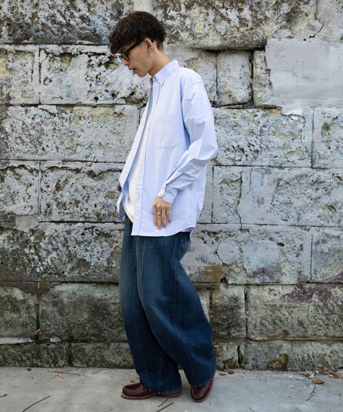 PUBLUX（パブリュクス）の「【PUBLUX/パブリュクス】リラックスワイドオックスBDシャツ（シャツ/ブラウス・メンズ・ブルー/ネイビー/ホワイト/ピンク・マルチサイズ）」の6枚目の写真