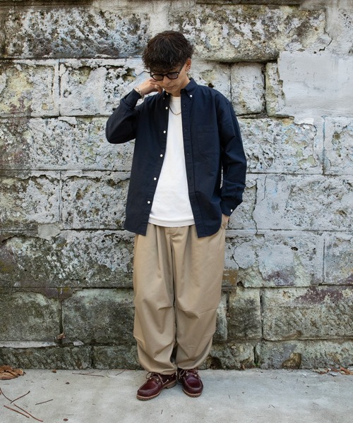 PUBLUX（パブリュクス）の「【PUBLUX/パブリュクス】リラックスワイドオックスBDシャツ（シャツ/ブラウス・メンズ・ブルー/ネイビー/ホワイト/ピンク・マルチサイズ）」の8枚目の写真