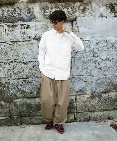 PUBLUX（パブリュクス）の「【PUBLUX/パブリュクス】リラックスワイドオックスBDシャツ（シャツ/ブラウス・メンズ・ブルー/ネイビー/ホワイト/ピンク・マルチサイズ）」の14枚目の写真