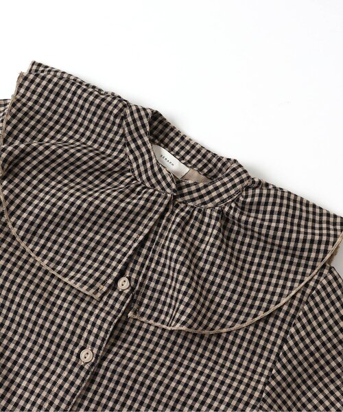 Seraph（セラフ）の「ラッフルカラーブラウス（シャツ/ブラウス・キッズ・ブラック/ブルー/アイボリー/チェック・90/100/110/120/80/130/95/140）」の10枚目の写真