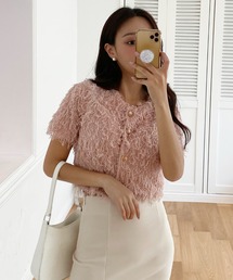 by muni:r | シャギー半袖クロップドガーディガン(シャツ/ブラウス)