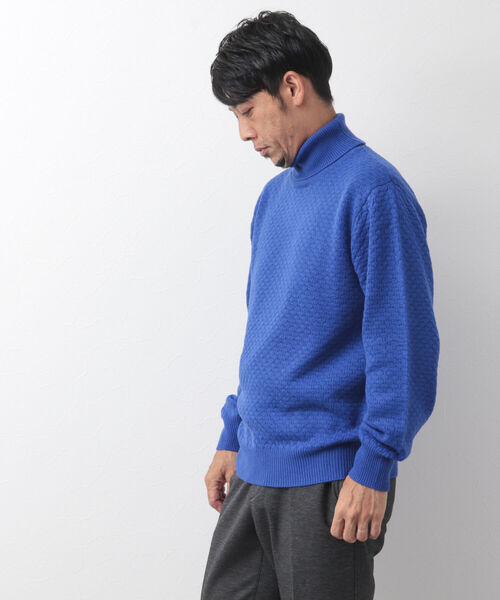NOLLEY'S goodman(ノーリーズグッドマン)の「ワッフルカノコ タートルネックニット(ニット/セーター・メンズ・ブルー/オレンジ/ネイビー・S/M/L/XL)」の10枚目の写真