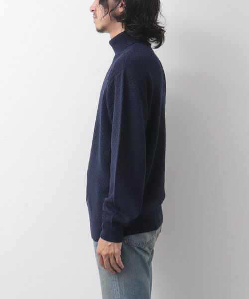 NOLLEY'S goodman(ノーリーズグッドマン)の「ワッフルカノコ タートルネックニット(ニット/セーター・メンズ・ブルー/オレンジ/ネイビー・S/M/L/XL)」の17枚目の写真