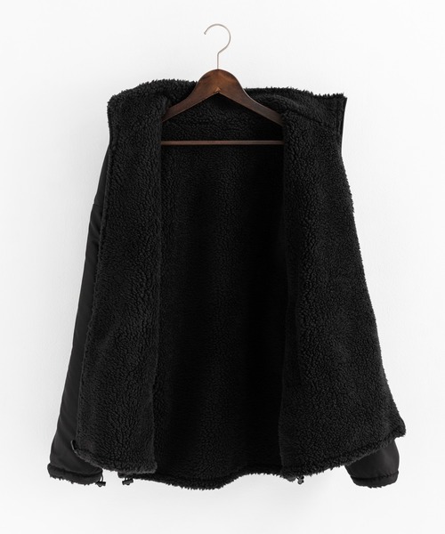 Ressaca（レサーカ）の「オーバーサイズ スタンドカラー 2Wayリバーシブルボアフリースブルゾン（ブルゾン・メンズ・ブルー/ダークグリーン/ブラック/グリーン/ベージュ/イエロー・M/L）」の21枚目の写真