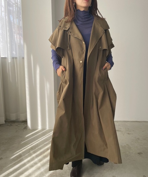 210nouve（トゥージュヌーブ）の「スリーブレストレンチコート（トレンチコート・レディース・ベージュ/アイボリー/オリーブ/ブラック・FREE）」の4枚目の写真