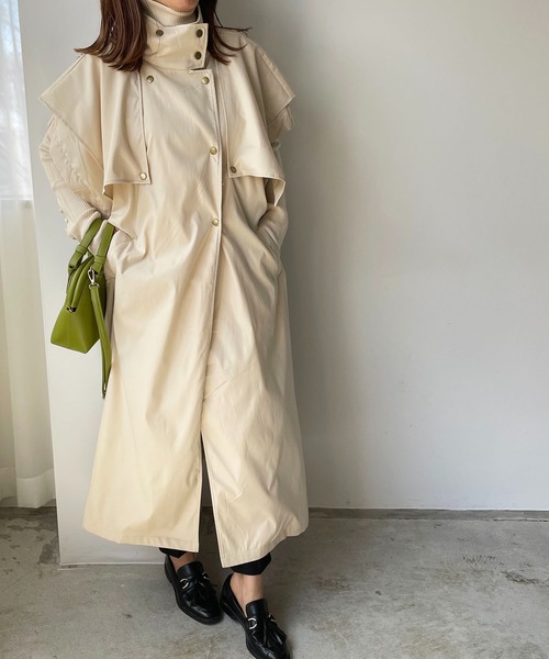 210nouve（トゥージュヌーブ）の「スリーブレストレンチコート（トレンチコート・レディース・ベージュ/アイボリー/オリーブ/ブラック・FREE）」の2枚目の写真