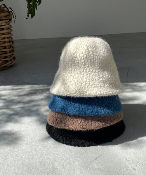 CANAL JEAN（キャナルジーン）の「El mar(エルマール) ボアバケットハット（ハット・レディース・アイボリー/ブルー/ブラウン/ブラック・ONE SIZE）」の2枚目の写真